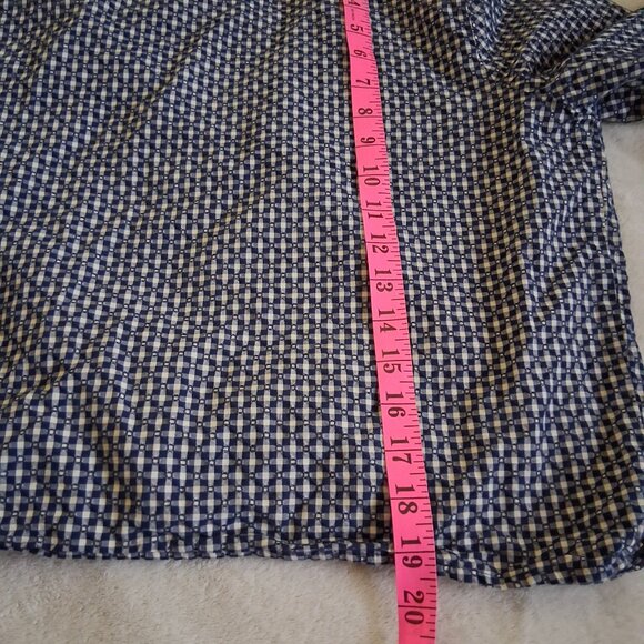 Madewell Women's Size XL Blue White Gingham Textured Cotton Wrap Top - Picture 11 of 11